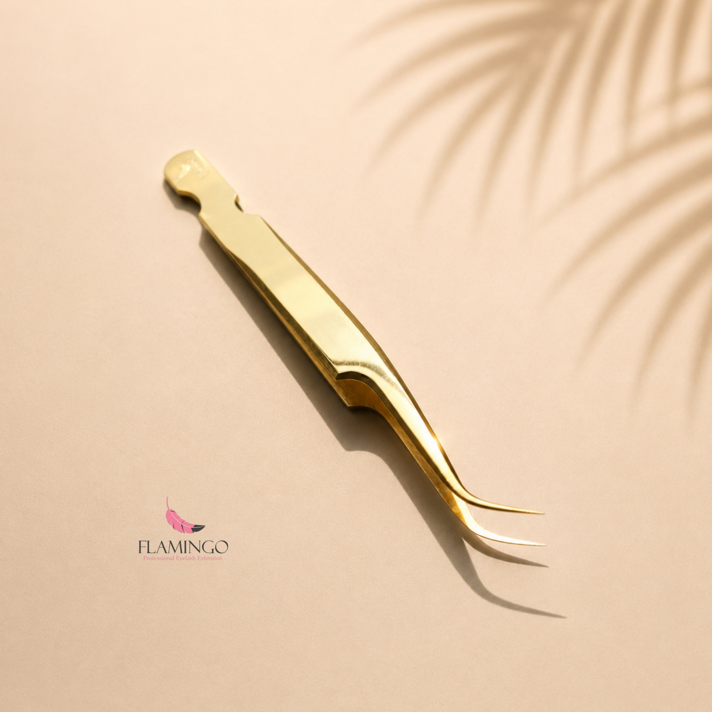 Lenktas pincetas Flamingo Gold